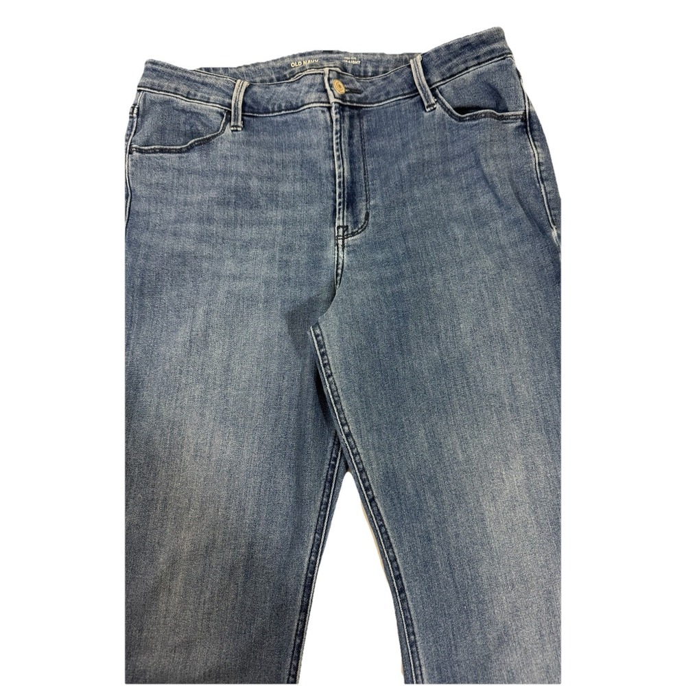 Old Navy Women High-Rise‎ O.G. Straight Blue Denim Jeans SIZE 12 - Picture 7 of 8